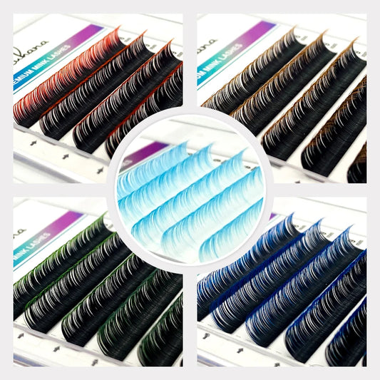 Ombre Colors Eyelashes Extensions - LuxxieLashes