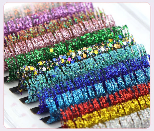 Glitter Eyelashes Extensions - LuxxieLashes