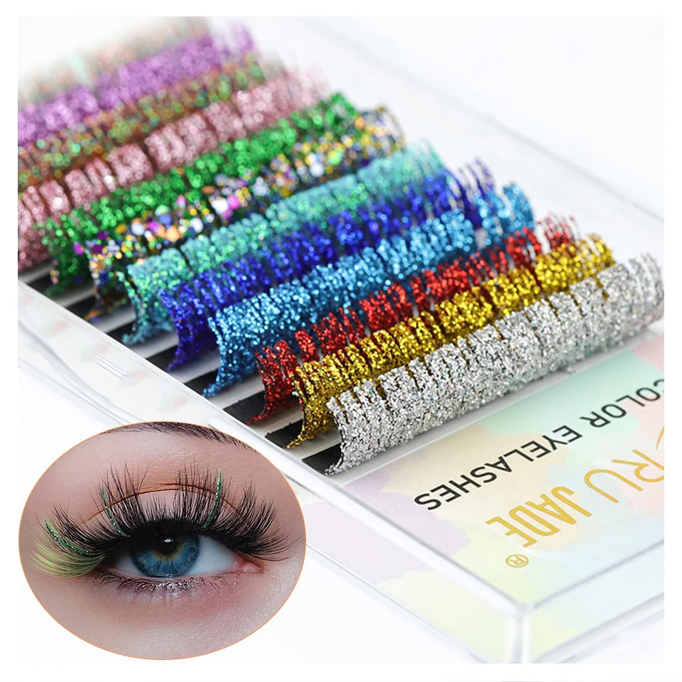 Glitter Eyelashes Extensions - LuxxieLashes