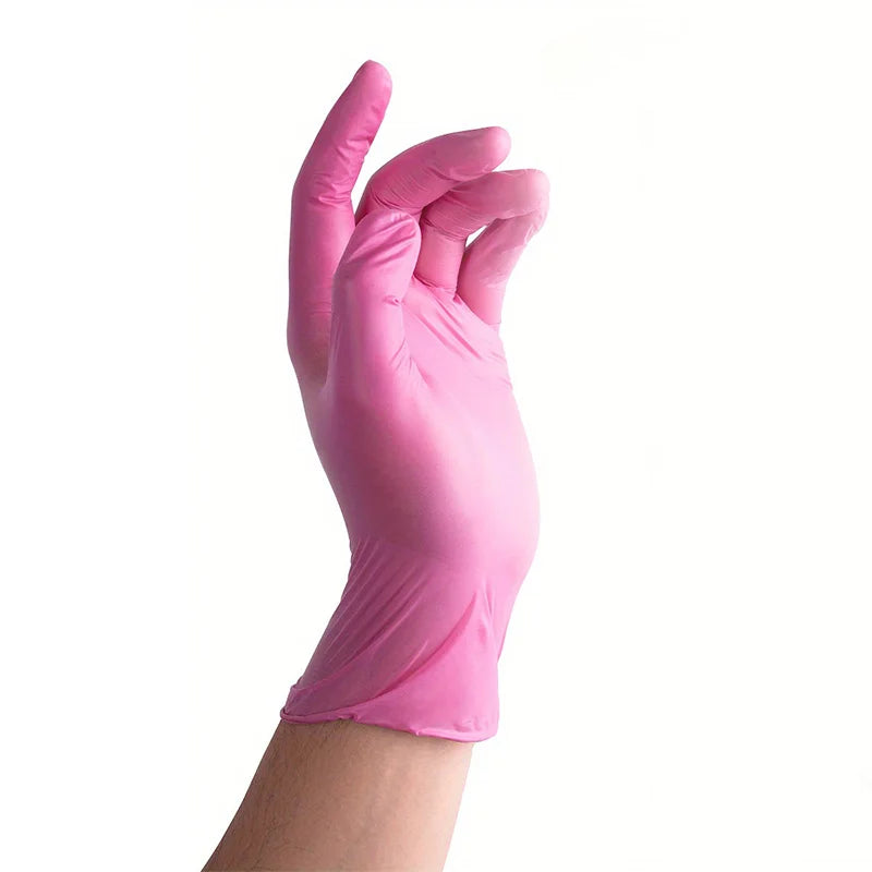 Pink Disposable Nitrile Gloves - LuxxieLashes