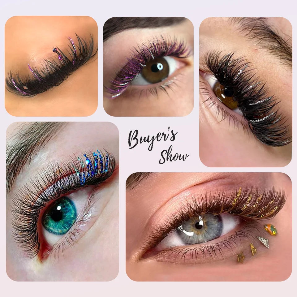 Glitter Eyelashes Extensions - LuxxieLashes